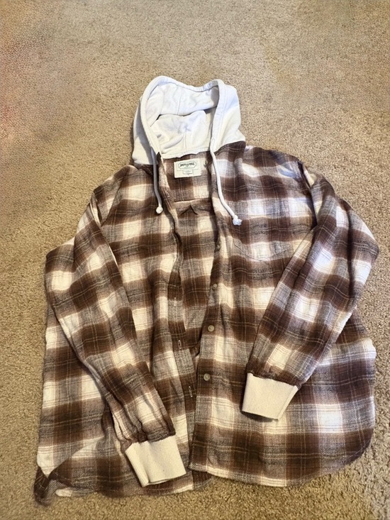 American Eagle Outfitters Tops - American Eagle Outfitters Brown Plaid Button-Down Shirt